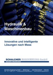 Firmenbroschüre Schalcher Engineering GmbH - Hydraulik und Maschinenbau