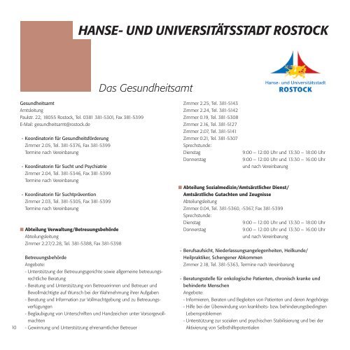 Gesundheitswegweiser Hanse- und Universitätsstadt Rostock & Landkreis Rostock 202324