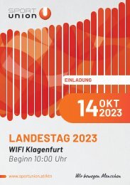 SPORTUNION Kärnten Landestag 2023 Einladung