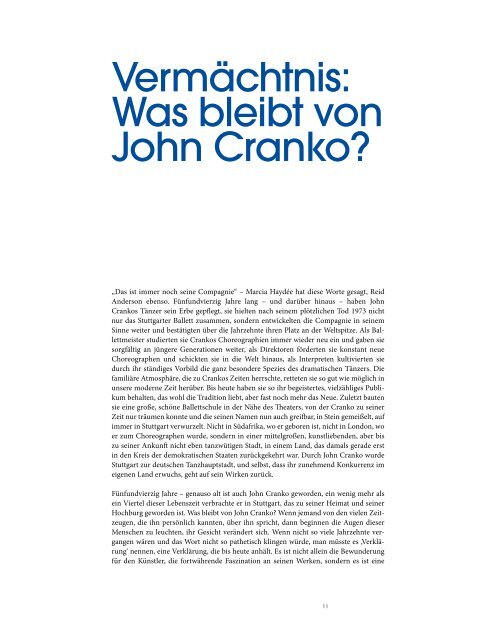 JOHN CRANKO - Tanzvisionär