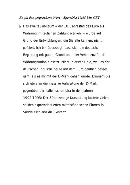 Es gilt das gesprochene Wort - Deutsche Börse AG