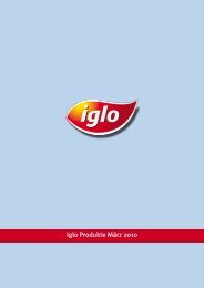 Iglo Produkte März 2010