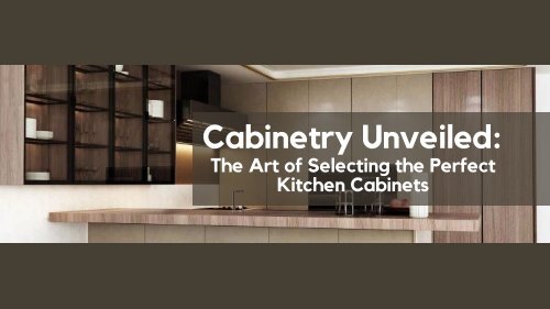 Cabinetry Unveiled: The Art of Selecting the Perfect Kitchen Cabinets