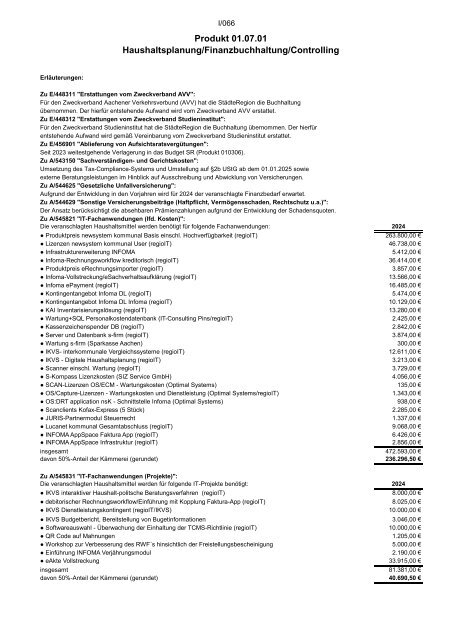 Entwurf des Haushaltsplans 2024: Dezernat I und Behördenleitung