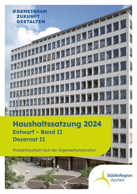 Entwurf des Haushaltsplans 2024: Dezernat II