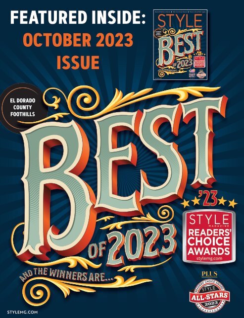 STYLE MAGAZINE - OCTOBER 2023 - READERS CHOICE AWARD WINNERS - ALL-STARS - EL DORADO COUNTY FOOTHILLS ONLY