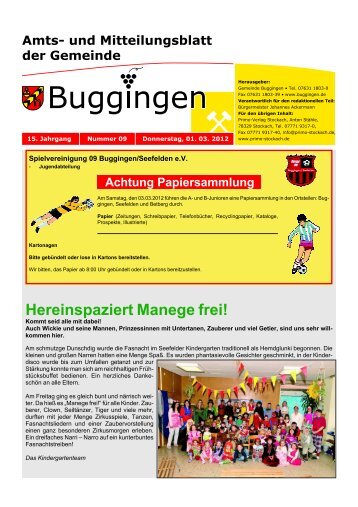 Hereinspaziert Manege frei! - Buggingen