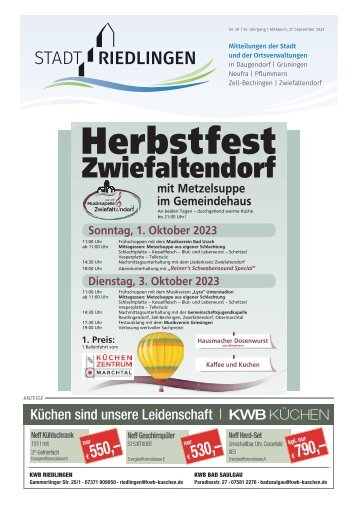 26.09.2023 Amtliches Mitteilungsblatt Riedlingen
