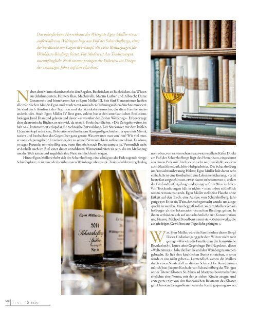 FINE Das Weinmagazin - Egon-Mueller