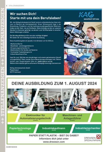Azubi Basics Ausbildungs-Wissensmagazin Niedersachsen 2023-24 - Ausgabe 570 E