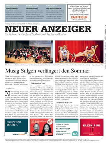 Neuer Anzeiger 29. September 2023