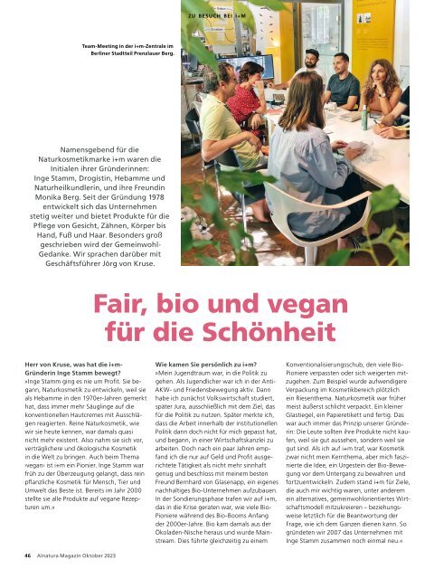 Alnatura Magazin Oktober 2023