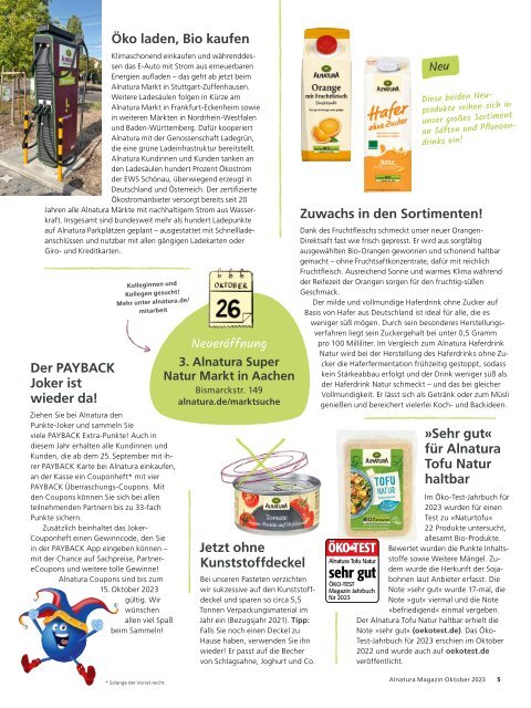 Alnatura Magazin Oktober 2023