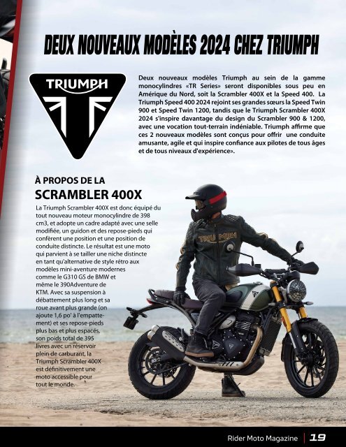 Rider Moto Magazine | Vol. 10 Septembre 2023