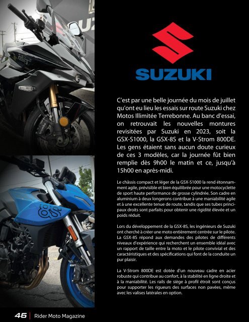 Rider Moto Magazine | Vol. 10 Septembre 2023