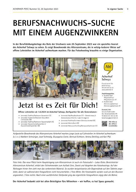 Acherhof-Post Nr. 53 | 29. September 2023