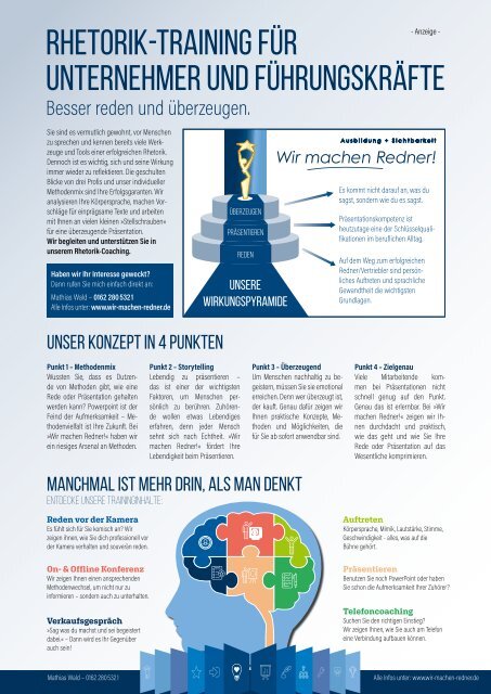 Rhetorik Magazin "reden" präsentieren, begeistern – Ausgabe 13