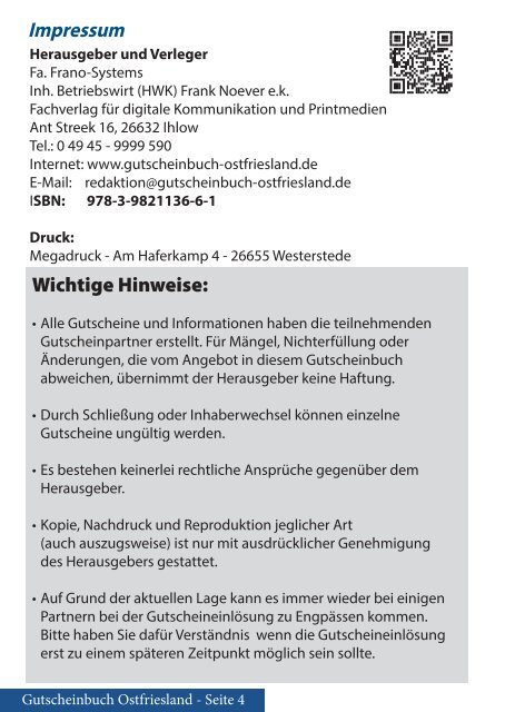 Gutscheinbuch Ostfriesland  2024 - EBook