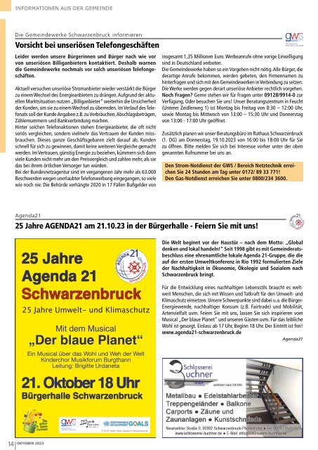 Mitteilungsblatt Schwarzenbruck - Oktober 2023