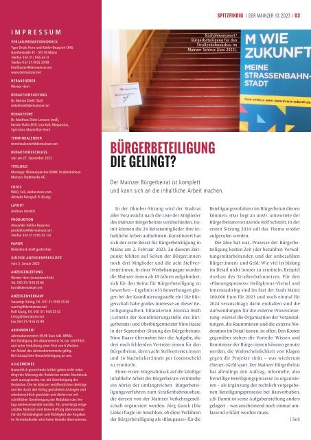 DER MAINZER - Das Magazin für Mainz und Rheinhessen - Nr. 397