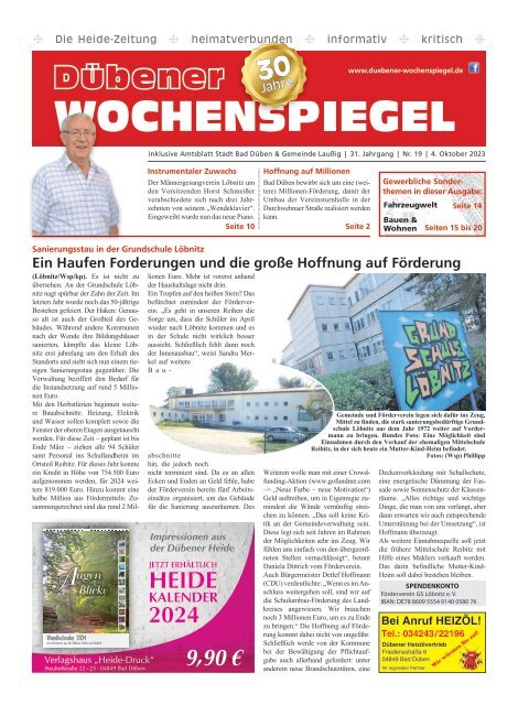 Dübener Wochenspiegel - Ausgabe 19 - Jahrgang 2023
