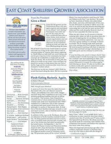 East Coast Shellfish Growers Association October 2023 Newsletter