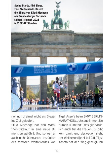 Das Finisher Magazin zum BMW BERLIN-MARATHON 2023