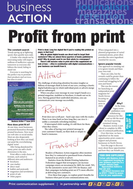 Print Publications Supplement | Business Action in partnership with Zarywacz