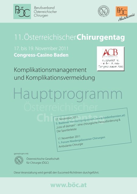 Chirurgentag - Berufsverband Österreichischer Chirurgen
