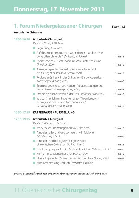 Chirurgentag - Berufsverband Österreichischer Chirurgen