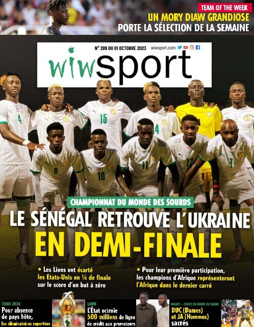 Journal wiwsport n289 - 02 Octobre 2023