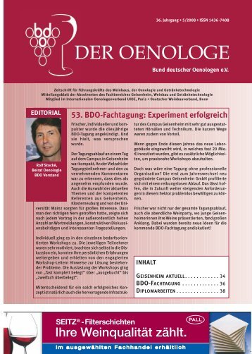 53. BDO-Fachtagung - Bund Deutscher Oenologen eV