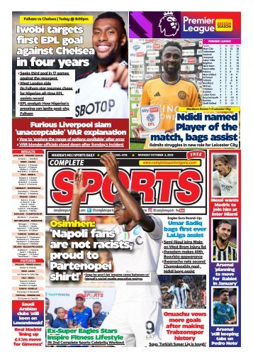 COMPLETE SPORTS - MONDAY, OCT 2, 2023