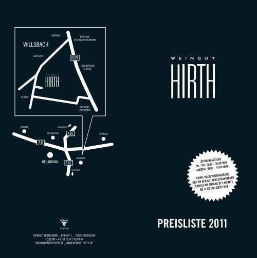 PREISLISTE 2011 - Weingut Hirth