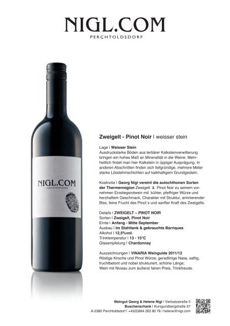 PDF | NIGL Weine - Weingut Georg & Helene NIGL