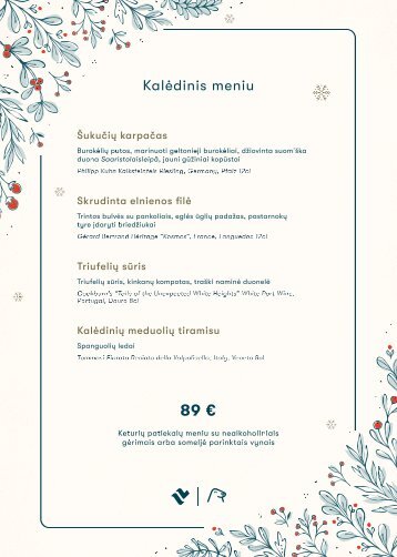 Christmas menu 2023 LIT
