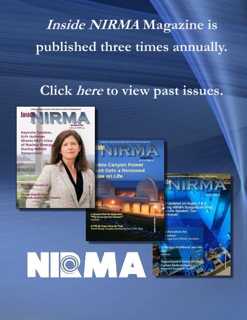 Fall Inside NIRMA Issue