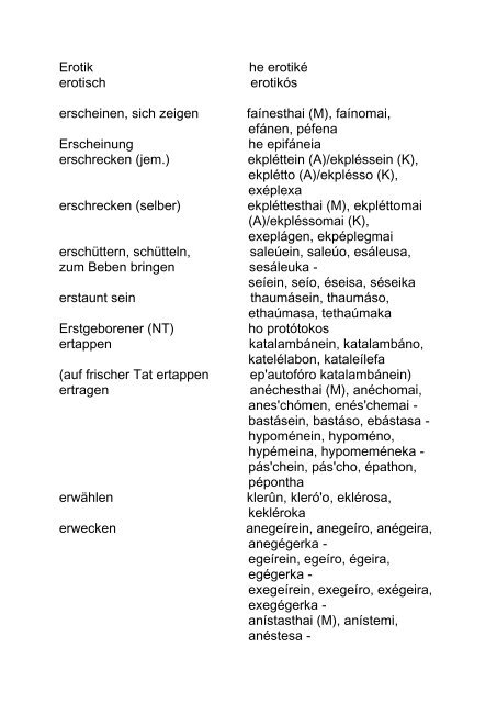 Wörterbuch Deutsch - Altgriechisch