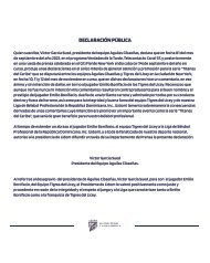 Declaraciones del Presidente de las Águilas