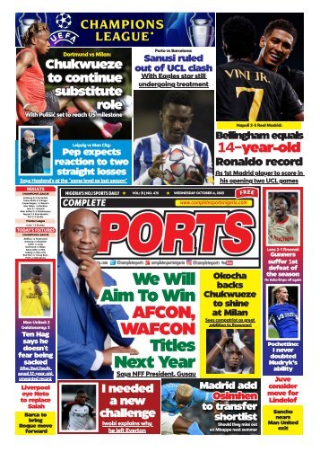 COMPLETE SPORTS - WEDNESDAY, OCT 4, 2023