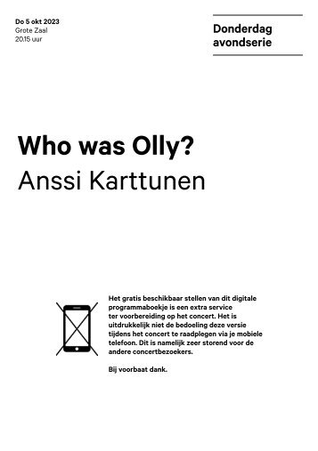 2023 10 05 Who was Olly? - Anssi Karttunen