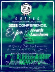 The Greater Washington Region Clean Cities Coalition (GWRCCC) 2023 Conference, Meeting & Awards Luncheon Souvenir Journal