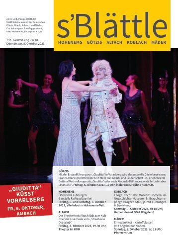 s'Blättle Nr. 40 - Do, 5. Oktober 2023