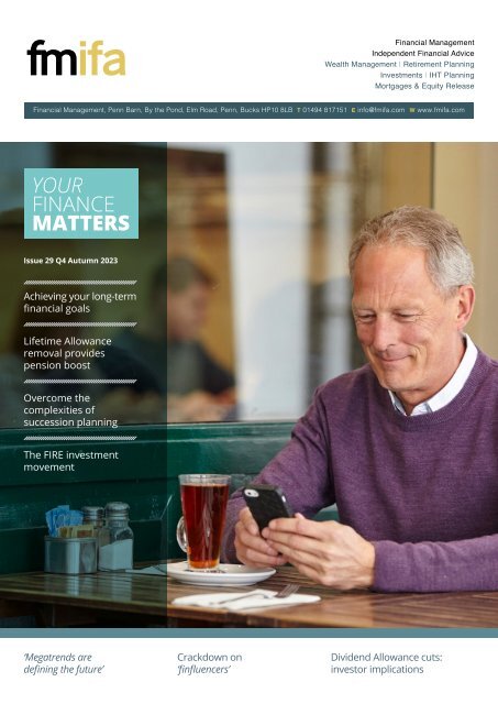 FM IFA Your Finance Matters Mag Issue 29 Q4 Autumn 2023