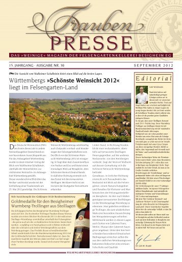 Schönste Weinsicht 2012 - Felsengartenkellerei Besigheim eG