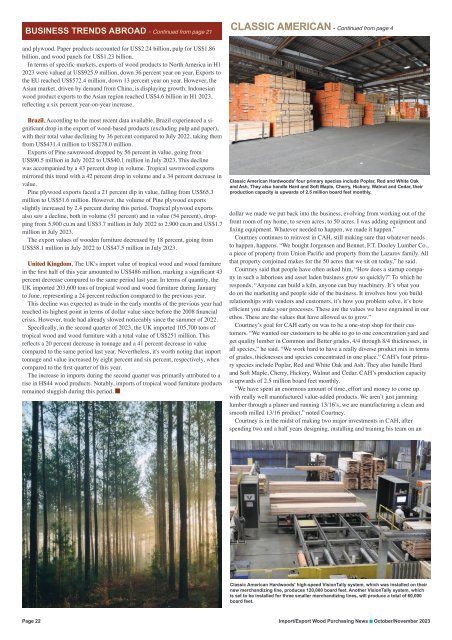 Import/Export Wood Purchasing News - October/November 2023