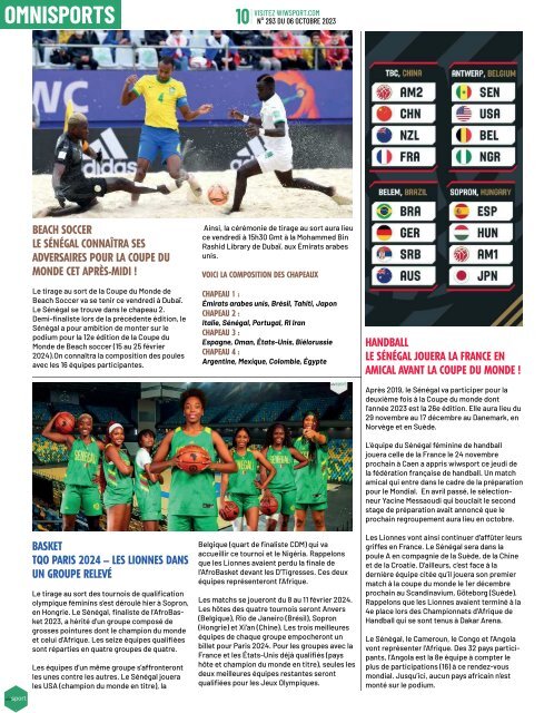 Journal wiwsport n293 - 06 octobre 2023