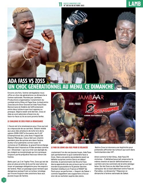 Journal wiwsport n293 - 06 octobre 2023