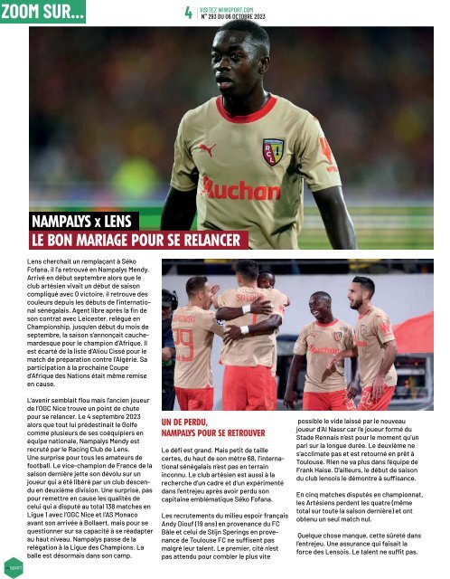 Journal wiwsport n293 - 06 octobre 2023