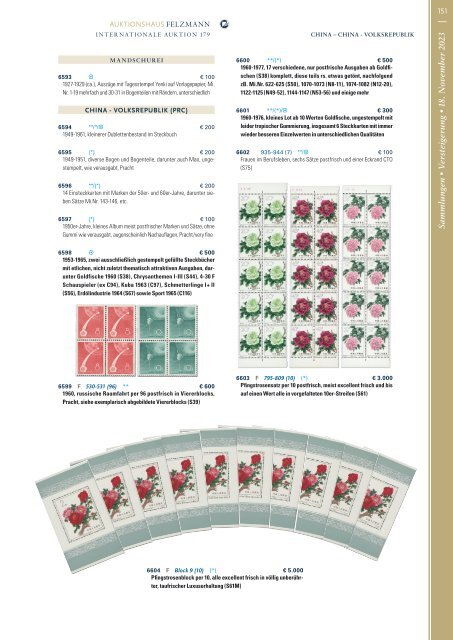 179. Auktion Philatelie Sammlungen